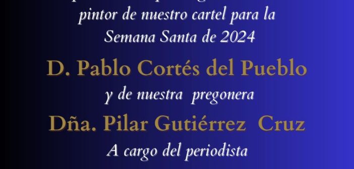Entrega de los nombramientos de pregonera y pintor del Domingo de Ramos 2024